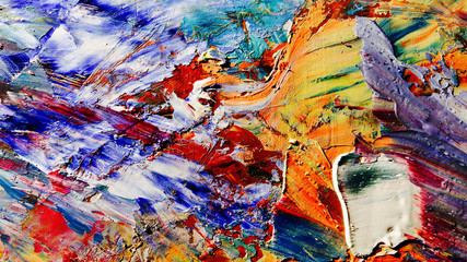 Colorful abstract background wallpaper. Modern motif visual art.  Mixtures of oil paint. Trendy...