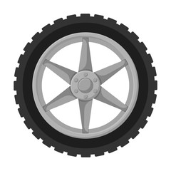 Obraz premium Wheel car vector icon.Cartoon vector icon isolated on white background wheel car.