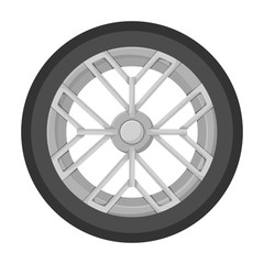 Fototapeta premium Wheel car vector icon.Cartoon vector icon isolated on white background wheel car.