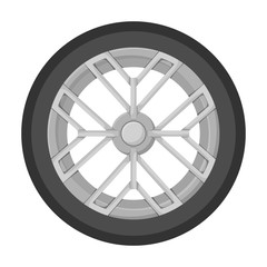 Wheel car vector icon.Cartoon vector icon isolated on white background wheel car.