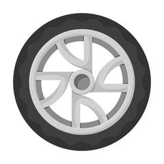 Obraz premium Wheel car vector icon.Cartoon vector icon isolated on white background wheel car.