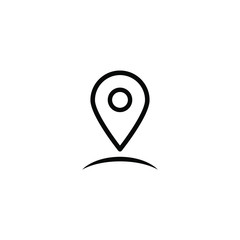 Pin location icon design line art style isolated on white background. Vector