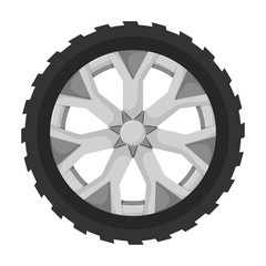 Wheel car vector icon.Cartoon vector icon isolated on white background wheel car.