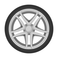 Obraz premium Wheel car vector icon.Cartoon vector icon isolated on white background wheel car.