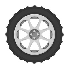 Obraz premium Wheel car vector icon.Cartoon vector icon isolated on white background wheel car.