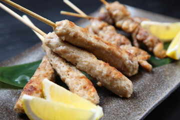合鴨の串焼き二種盛り合わせ