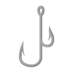 Fish hook vector icon.Cartoon vector icon isolated on white background fish hook.