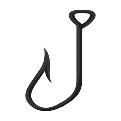 Fish hook vector icon.Cartoon vector icon isolated on white background fish hook.