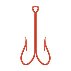 Fish hook vector icon.Cartoon vector icon isolated on white background fish hook.