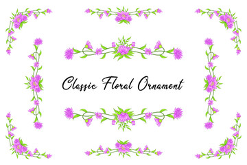 Floral Classic Vintage Vector Ornaments Wedding frames Separator elements for Classic Vintage Wedding Invitation Hand Drawn Doodle