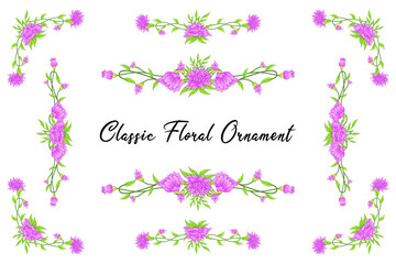 Floral Classic Vintage Vector Ornaments Wedding frames Separator elements for Classic Vintage Wedding Invitation Hand Drawn Doodle