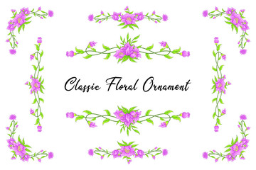Floral Classic Vintage Vector Ornaments Wedding frames Separator elements for Classic Vintage Wedding Invitation Hand Drawn Doodle