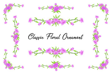 Floral Classic Vintage Vector Ornaments Wedding frames Separator elements for Classic Vintage Wedding Invitation Hand Drawn Doodle