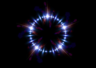 抽象的な青い円形の光