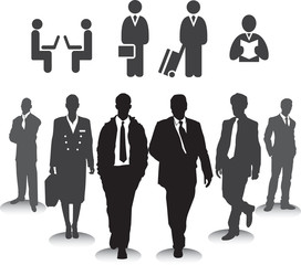 Business People Silhouettes, art vector design. Business people, set of vector silhouettes