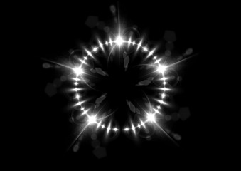 抽象的な白い円形の光