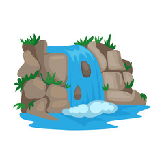 Waterfall vector icon.Cartoon vector icon isolated on white background waterfall.