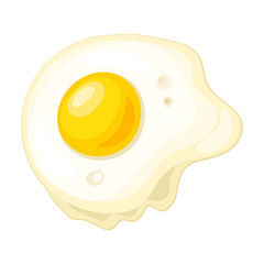 Fried egg vector icon.Cartoon vector icon isolated on white background fried egg.