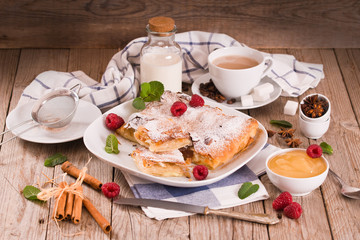 Bougatsa - Greek puff pastry with cream.

