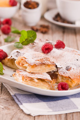 Bougatsa - Greek puff pastry with cream.
