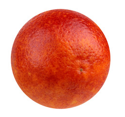 Red blood oranges isolated on white background.