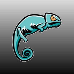 Chameleon head mascot vector design