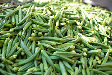 Piles of fresh assorted vegetables in Indian market. Indian vegetables and marketplace