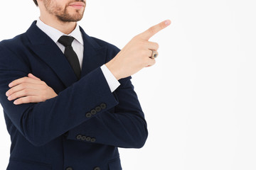 Smart businessman and white isolated background.