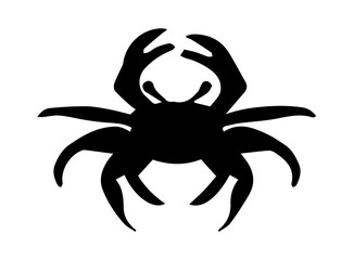Crab silhouette on white background