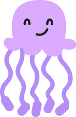 Cartoon jellyfish. Cute Cartoon jellyfish, Vector illustration on a white background. Drawing for children