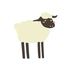 Cartoon sheep. Cute Cartoon sheep, Vector illustration on a white background. Drawing for children