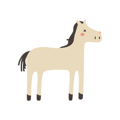 Cartoon horse. Cute Cartoon horse, Vector illustration on a white background. Drawing for children