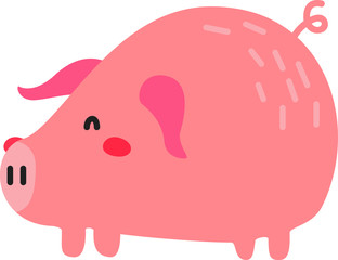 Cartoon pig. Cute Cartoon pig, Vector illustration on a white background. Drawing for children
