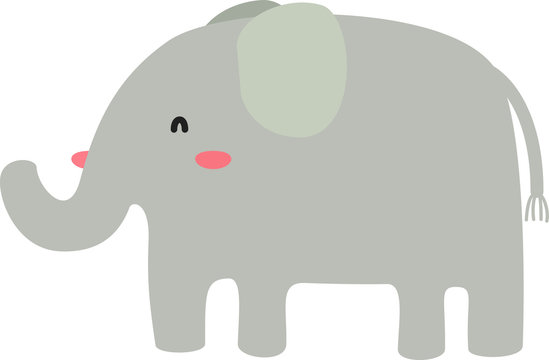 Cartoon elephant. Cute Cartoon elephant, Vector illustration on a white background. Drawing for children