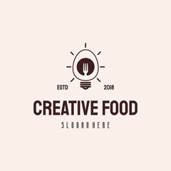 Creative Food logo hipster retro vintage vector template