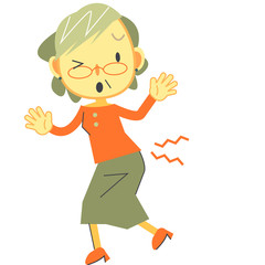 シニア女性　腰痛