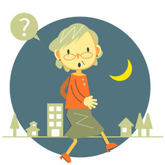 シニア女性　認知症　徘徊