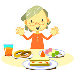 シニア女性　食生活　不健康