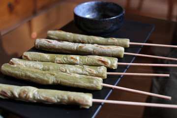 Korean grilled skewered rice cake