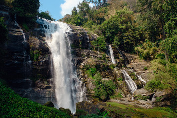 Obraz premium Wachirathan Waterfall at Doi Inthanon National Park