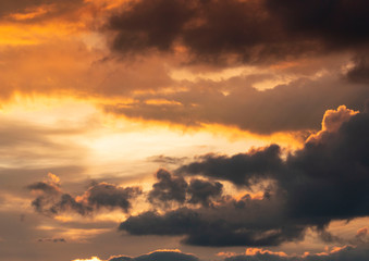 yellow and black sky at sunset