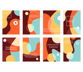 Set of A4 banner, background, flyer, placard with abstract shapes