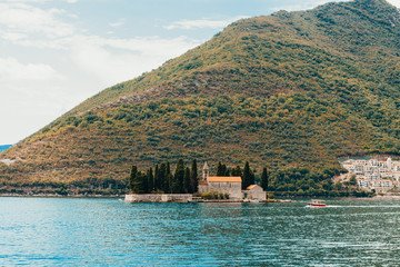 Island of Orthodox Church Sveti Djordje in Bay of Kotor, Montenegro