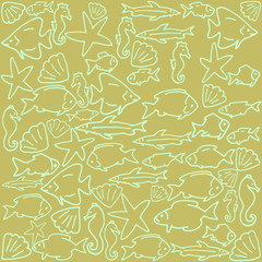 Simple Set of Sea Food Related Vector Line Icons.