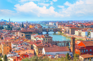 Naklejka na ściany i meble Ponte Vecchio over Arno river in Florence, Italy