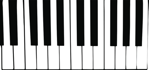 Naklejka premium Black and white piano keys.
