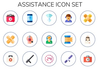 Modern Simple Set of assistance Vector flat Icons