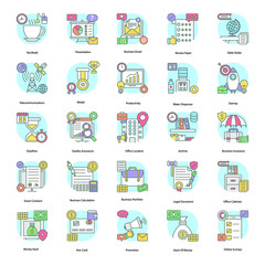 Pack Of Office Flat Icons 