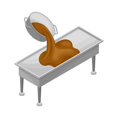 Conveyer Belt with Chocolate Sweets Formation Process Vector Illustration