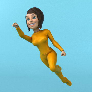 Fun 3D Cartoon Yellow Girl